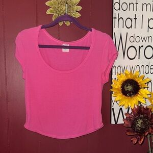 NWOT No Boundaries Bright Pink Crop Top